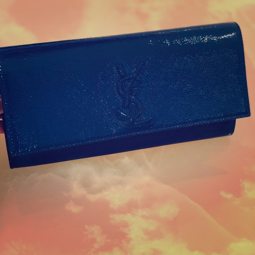 Yves Saint Laurent (YSL) Leather Logo Clutch